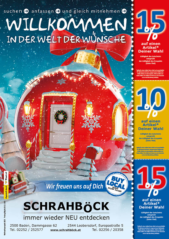 Weihnachtsprospekt vom Schrahböck